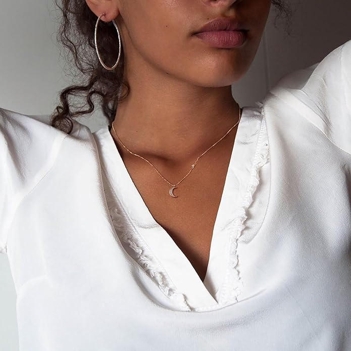 Gold Necklace for Women-14k Gold Plated Infinity Necklace Star Of David Necklace Evil Eye Cross Pendants Heart Dainty Gold Necklace For Women