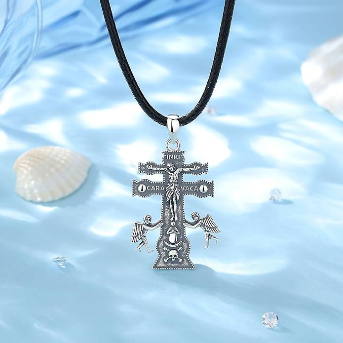 EUDORA 925 Sterling Silver St Christopher/St Benedict/St Michael/Virgin Mary/San Judas Tadeo/Good Shepherd Cross/Archangel Necklace Medal Pendant Protection Religious Amulet Jewelry For Men Women