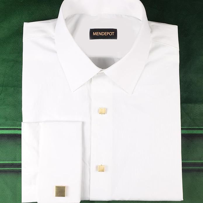 MENDEPOT Men Formal Wear Dress Shirt Cufflinks And Studs Set With Box Wedding Groom Groomsmen Gift
