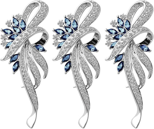 Merdia Created Crystal Brooch Fancy Vintage Style Flower Brooch Pin for Women, girls, ladies with Blue/Purple Created Crystal | Vintage Fashion | Brooches and Pins for Women | Ladies Jewelry