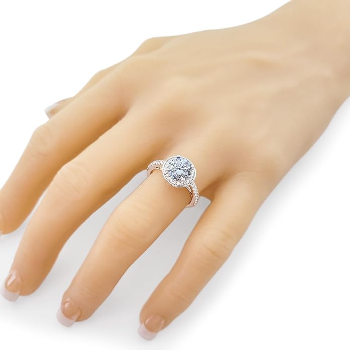 NANA Jewels Sterling Silver Engagement Rings for Women - Choose Simulated Morganite, Citrine, Aquamarine & More