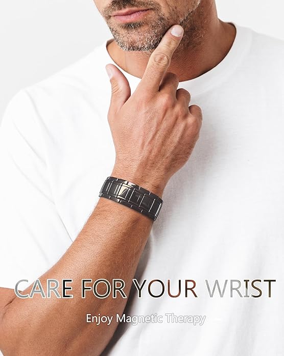 Feraco Copper Bracelet for Men 3X Strength,Magnetic Therapy Bracelet Copper Jewelry with Powerful 3800 Gauss Magnets,Premium Fold-Over Clasp
