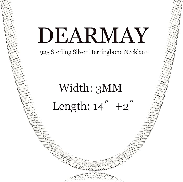 DEARMAY 14K Gold Plated Necklaces for Women, Dainty Gold Herringbone Choker Necklace Thin Layered Snake Chain Jewelry for Gifts