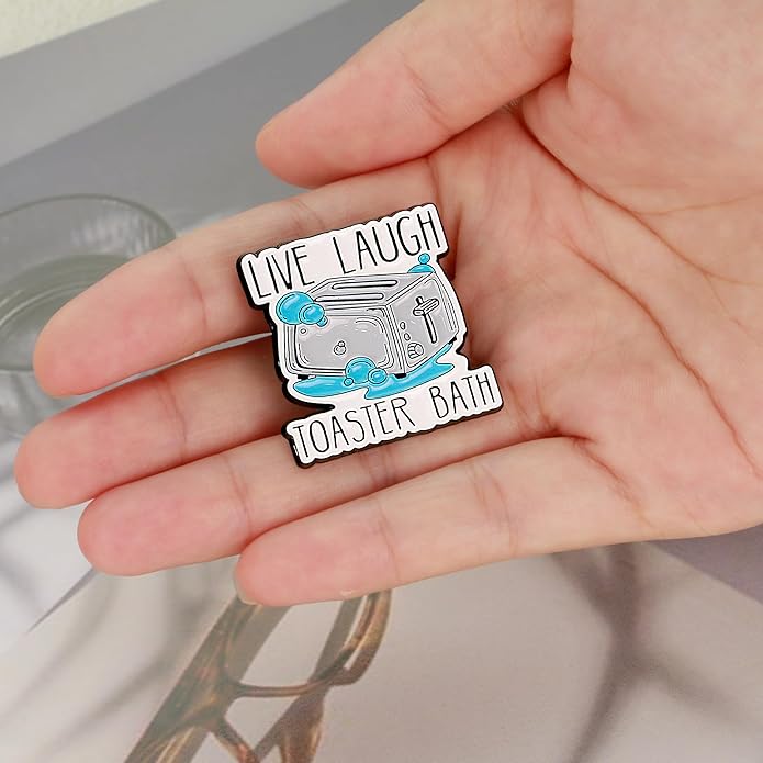 DAYANEY Enamel Pins for Backpacks, Happy Birthday Pin for Girls Boys Women men, Ello Worm Anime Pins, Its My Birthday Pin Brooch Button, Live Laugh Toaster Bath Vintage Badge for Women