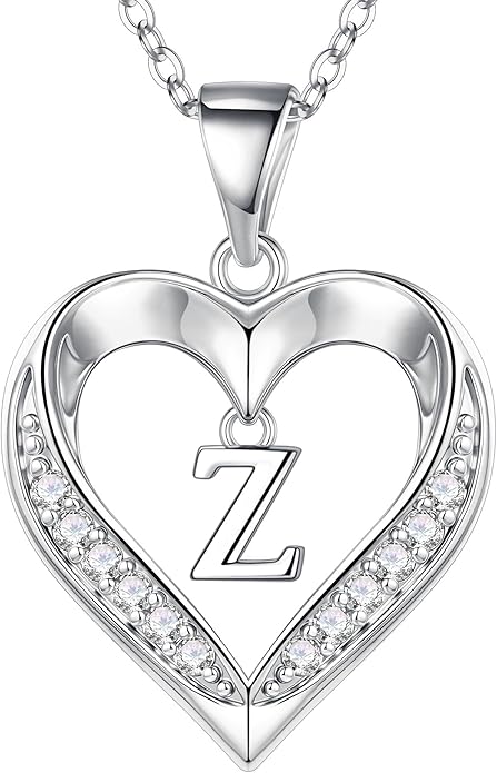 Turandoss Heart Initial Necklaces for Women - Dainty 14K Gold Plated CZ Heart Pendant Necklace with Tiny Letter A-Z, Non Tarnish Waterproof Trendy Jewelry Gifts for Mom Wife Girlfriend