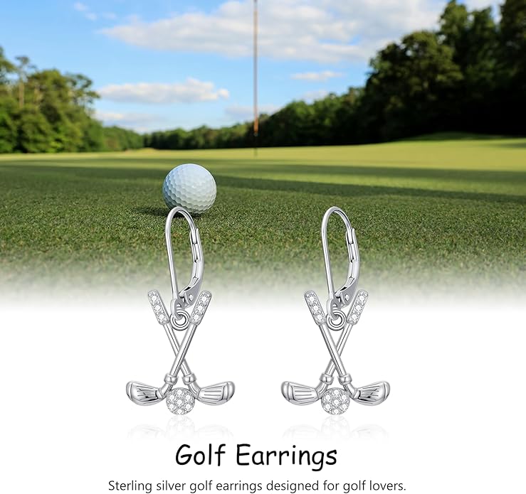 JUSTKIDSTOY 925 Sterling Silver Ball Earrings Sports Leverback Dangle Drop Earrings Jewelry Gifts for Women Girls