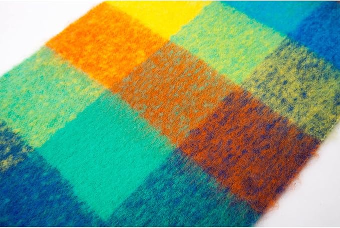 SHOHOKU Large Chunky Plaid Scarf Coloured Checked Oversized Scarf Tassel Soft Fall Winter Thick Warm Shawl Women