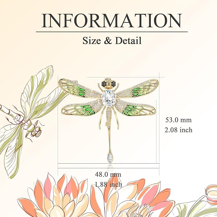 18K Gold Brooch Rhinestone Animal Brooch Pin Elegant Lapel Pin Wedding Jewelry Christmas Gift Dress Accessories for Women