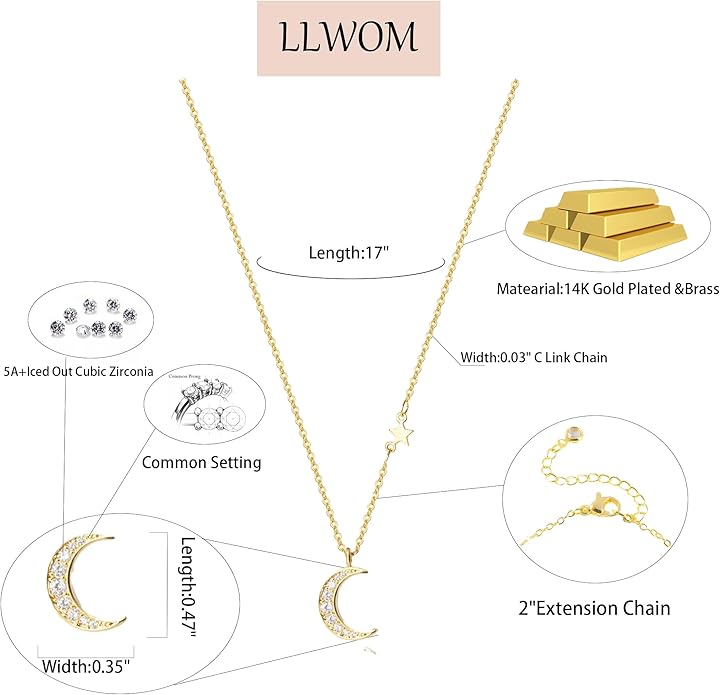 Gold Necklace for Women-14k Gold Plated Infinity Necklace Star Of David Necklace Evil Eye Cross Pendants Heart Dainty Gold Necklace For Women