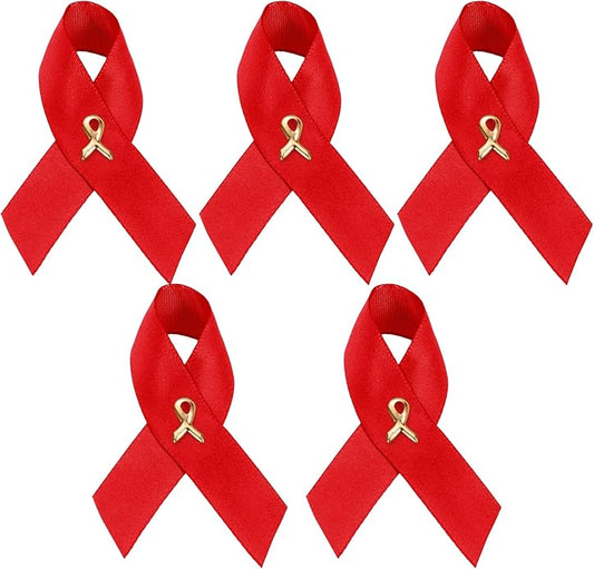 1/2/5/10/25/50/100pcs Satin Awareness Ribbon Pins (Pick your color), for Cancer & Disease Awareness, Bulk Quantities for Fundraising, Events, Gift Giving