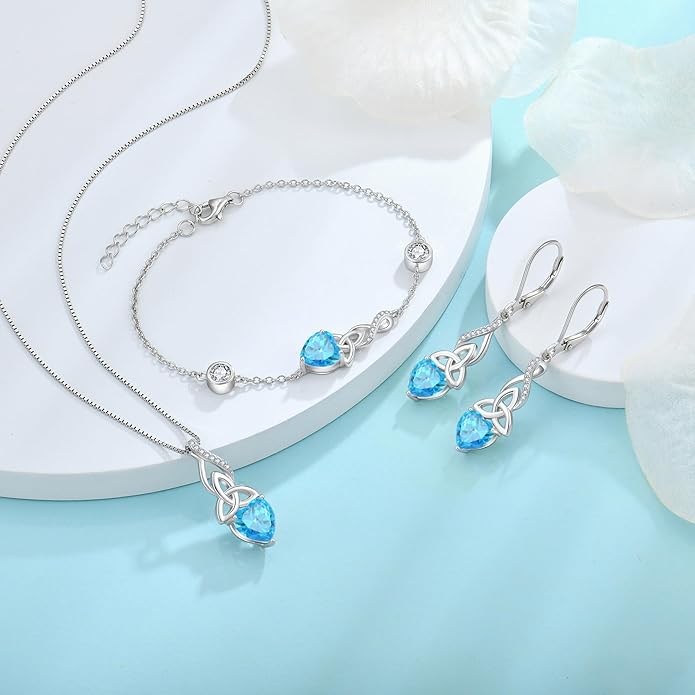 Infinity Celtic Knot Bracelet 925 Sterling Silver Birthstone Bracelet Irish Jewelry Gifts for Women