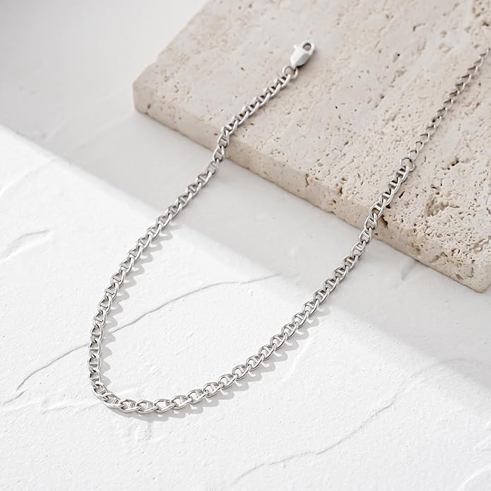 CHIC & ARTSY 925 Sterling Silver Ankle Bracelet Multilayer Anklets for Women Satellite, Star, Cross, Circle, Butterfly, Teardrop, Oval Disk Layered Anklet Beach Jewelry