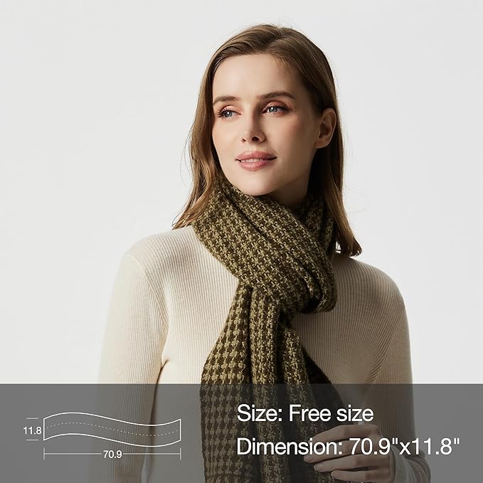 EURKEA 100% Cashmere 2025 Winter Scarf for Women Fringed Edges Warm & Soft Lightweight Solid/Plaid/Two-Tone Free Size
