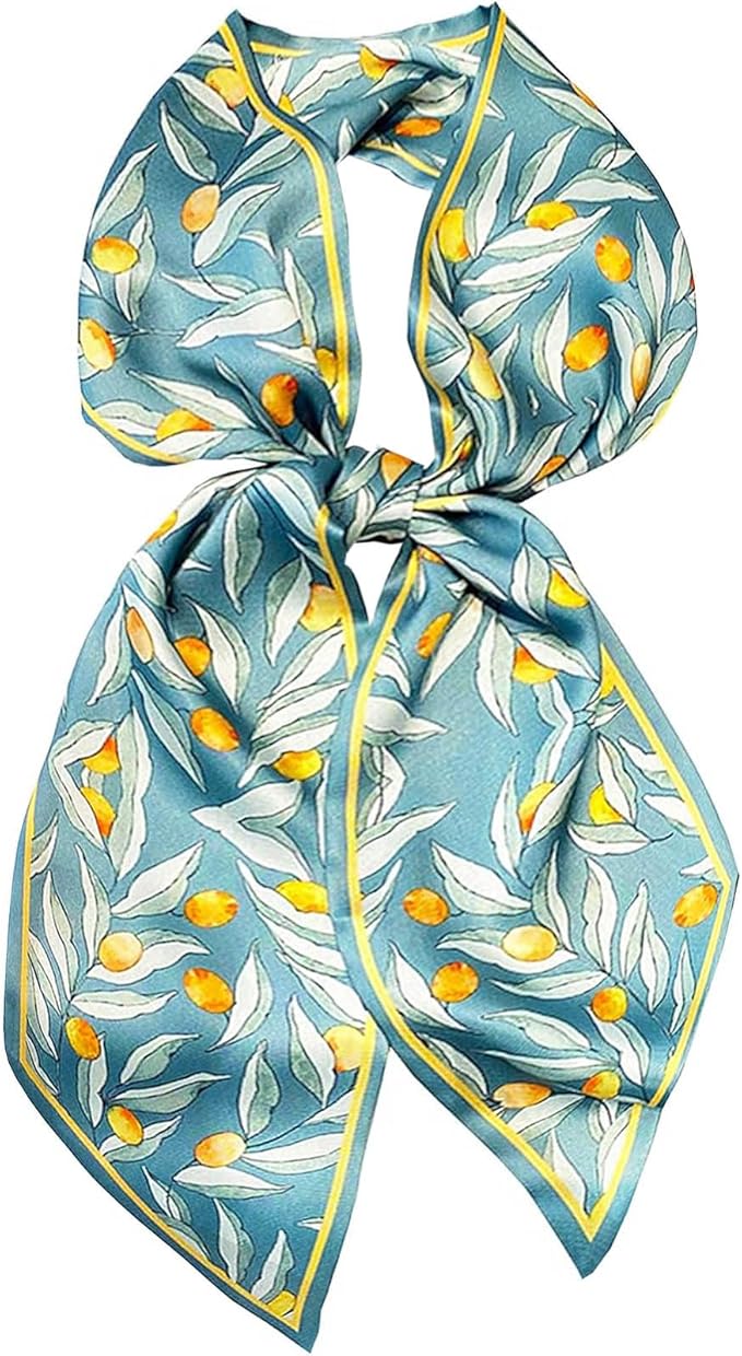 Hioyiwse Head Scarf Hair Neck Scarves For Women Purse Bag Scarfs For Handbags Silky Long Thin Satin Headscarf Fashion