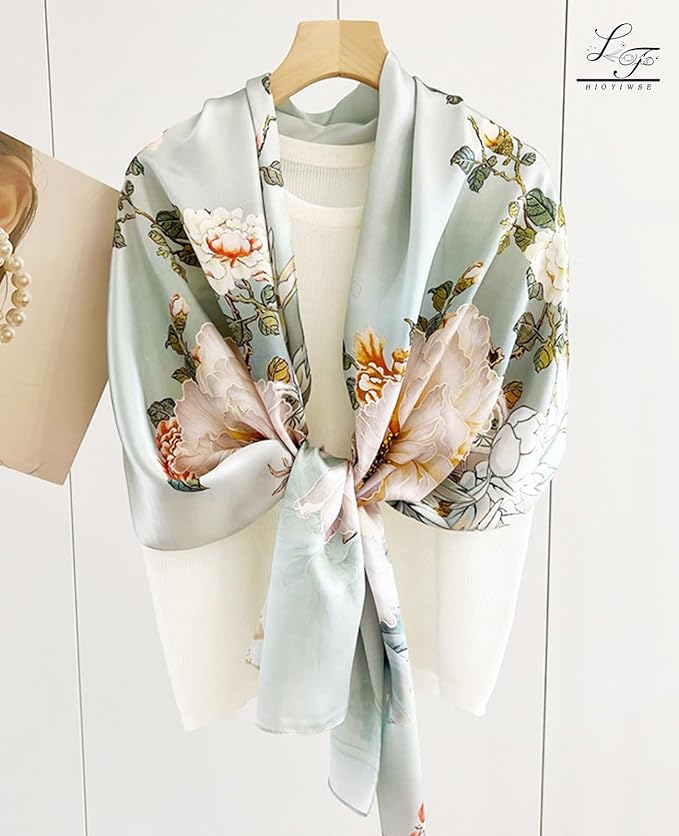 Hioyiwse Shawl Scarf For Women Lightweight Scarves Floral Pattern Formal Evening Dressesformal Shawl Summer Wraps