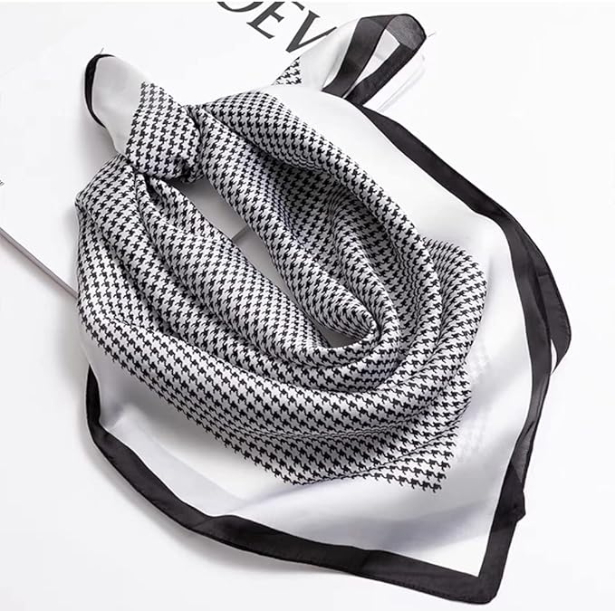 ANDANTINO 100% Mulberry Silk Square Scarf for Hair-25.6" X25.6'' Women Men Natural Silk Neckerchief Digital Printed Headscarf