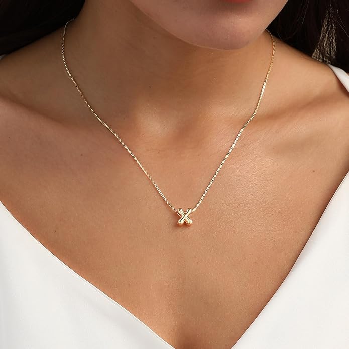 Bubble Gold Letter Necklace for Women, 14k Gold Plated Balloon Initial Necklace, Dainty Gold Necklace for Women, Personalized Bubble Pendant Name Necklace, Fashion Accessories Trendy Jewelry
