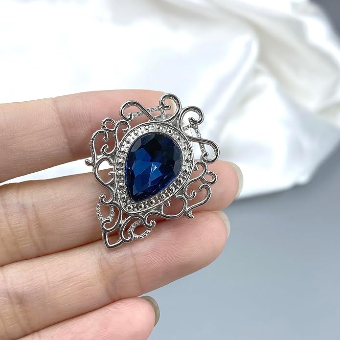 Vintage Silver Color Men's Brooches for Women Lovely Water Drop Badge Flame Crystal Brooch Lapel Pins Fashion Jewelry