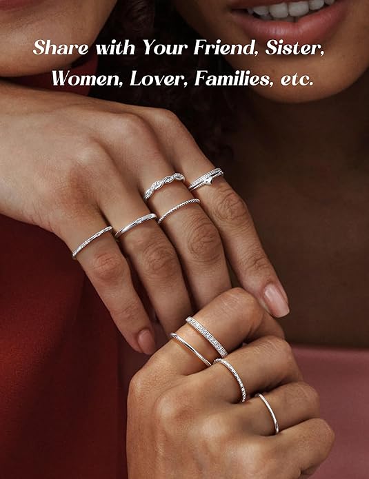 Thunaraz Gold Stackable Rings for Women Non Tarnish Open Adjustable 14K Gold Plated Rings Trendy Stack Cubic Zirconia Thin Thumb Ring Set Minimalist Dainty Statement Band Ring