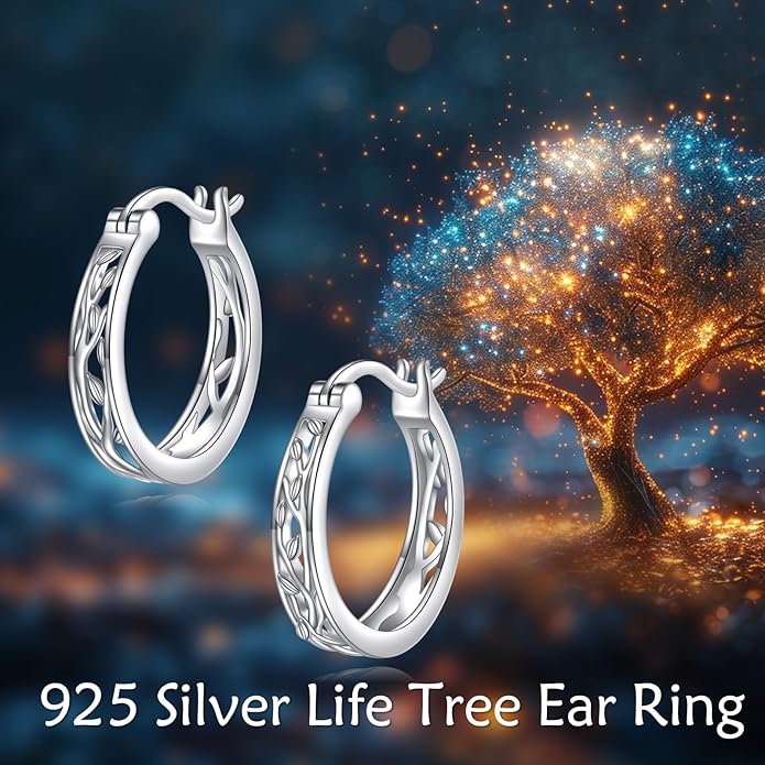Sterling Silver Hoop Earrings Small Hoop Sun/Leaf/Triangle Huggie Earrings for Women Hypoallergenic