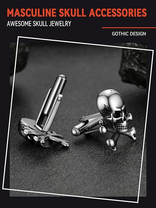 FaithHeart Mens Cufflinks, Norse Viking Tuxedo Shirt Cuff Links, Stainless Steel Cuff Links and Shirt Studs, Gift Box