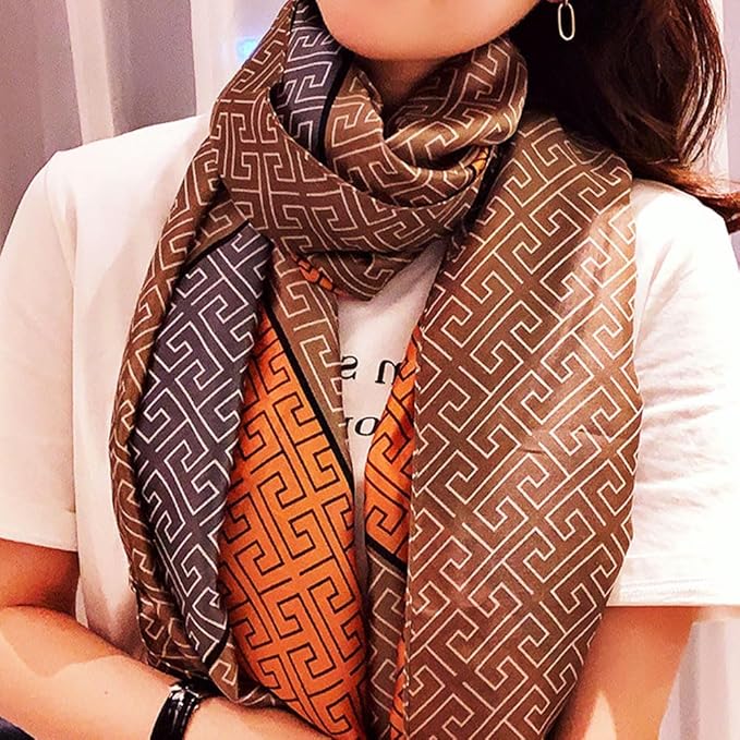 Clysoru Silk Scarf For Women Hair Scarves Lightweight Satin Elegant Shawl Wraps Bufanda Mujer Fashion Accessories 70.8"X35.4"