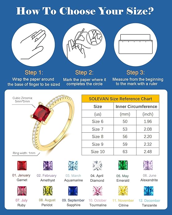 SOLEVAN Birthstone Gold Rings for Women Non Tarnish 14K Gold Plated Stackable Cubic Zirconia Thumb Rings Dainty Cute Emerald Eternity Band Pinky Ring Engagement Wedding Promise Rings Jewelry Gifts