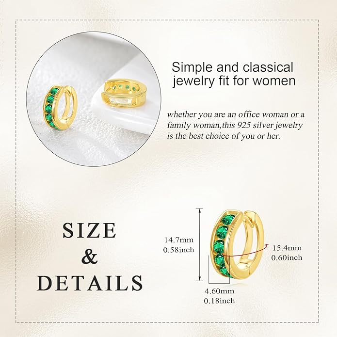 Sterling Silver Hoop Earrings Small Hoop Sun/Leaf/Triangle Huggie Earrings for Women Hypoallergenic
