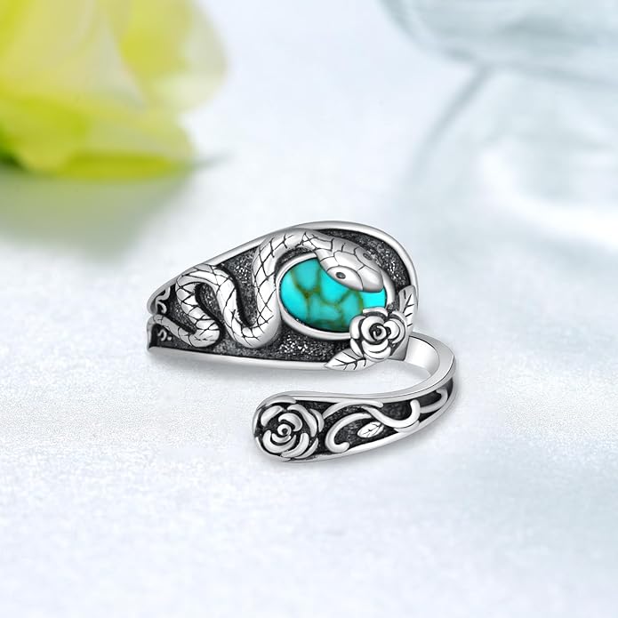 Spoon Rings for Women 925 Sterling Silver Mushroom/Phoenix/Snake/Cardinal/Octopus/Tree of Life/Sunflower/Highland Cow/Dragonfly/Dragon/Horse/Sea Turtle/Frog Rings
