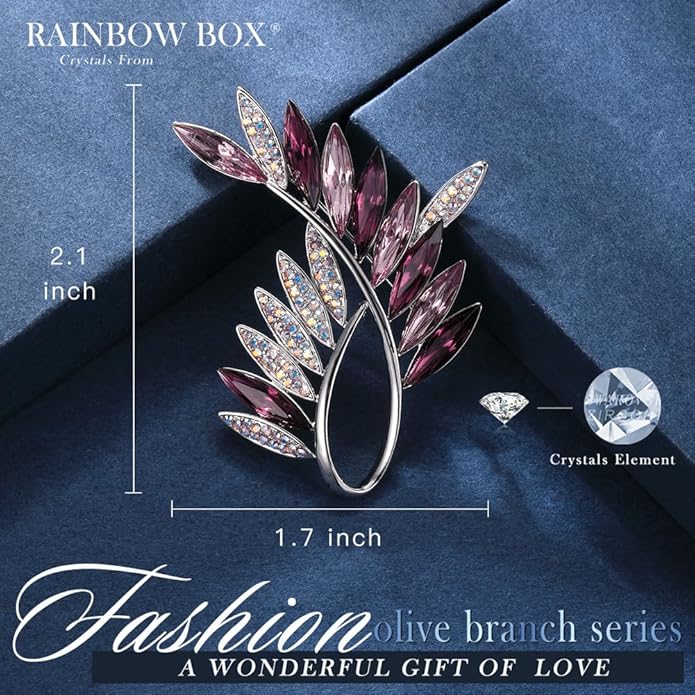Flower Brooch,Broches Jewelry with Austria Crystal Women's Brooches & Pins