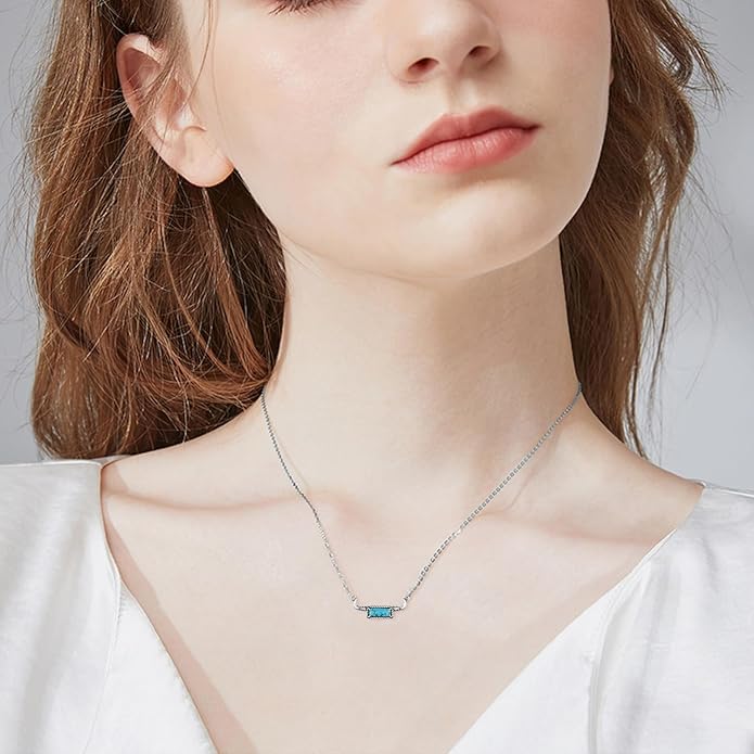 Vintage Genuine Natural Real Turquoise Necklace 925 Sterling Silver Western Turquoise Necklaces Country Jewelry Gift Accessories Stuff Things for The Modern Cowgirl