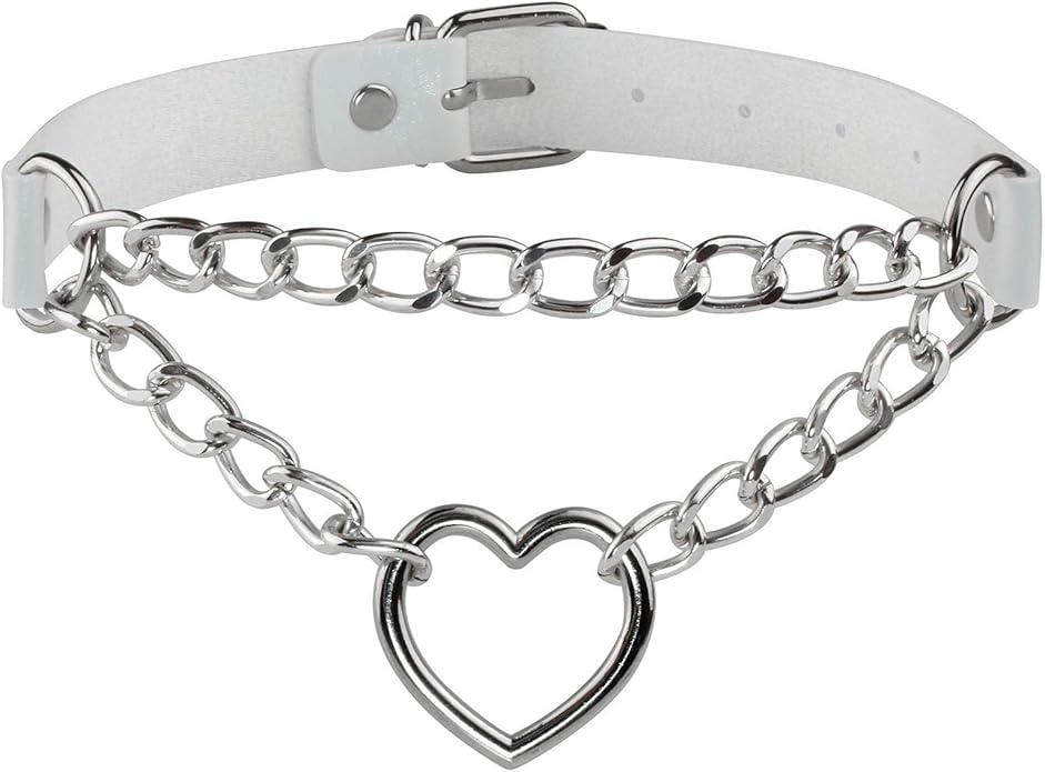 MILAKOO PU Leather Punk Choker Necklaces Circle/Heart Charm Adjustable Collar Necklace for Women