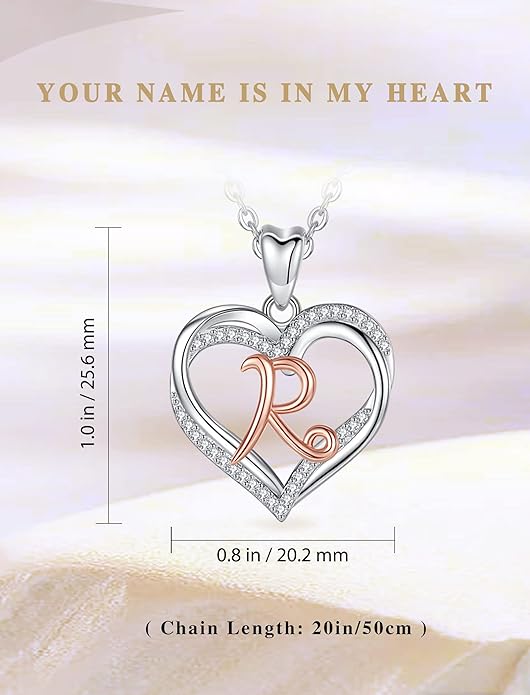 INFUSEU Unique Initial Necklaces for Women Girls Small Heart Letter Jewelry, Meaningful Personalized Gifts