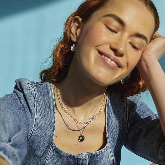 MALOYANVE Vintage Sun and Moon Drop Dangle Earrings for Women Unique lightweight Handmade Retro Boho Antiqued Gold Silver Round Coin Earrings for Women Jewelry