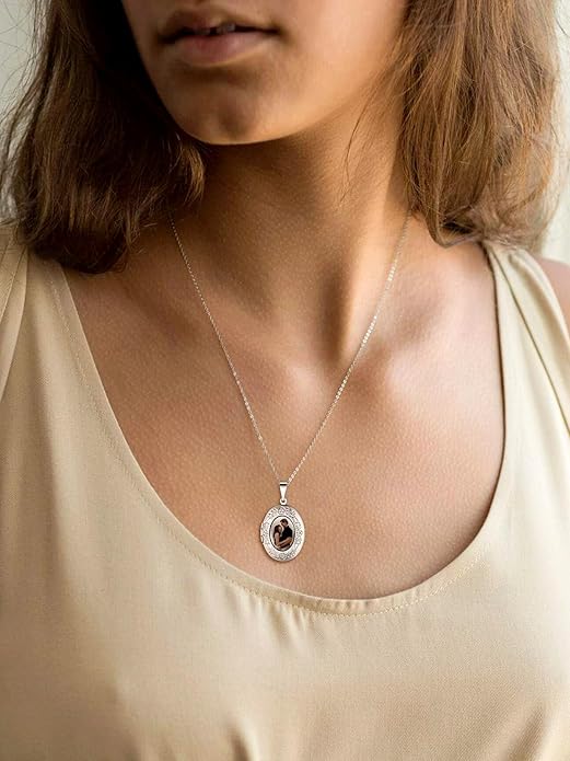Supcare Locket Necklace That Holds Pictures-Engraved Photo Pendant Custom Jewellery Gifts for Men Women (with Jewellery Gift Box)