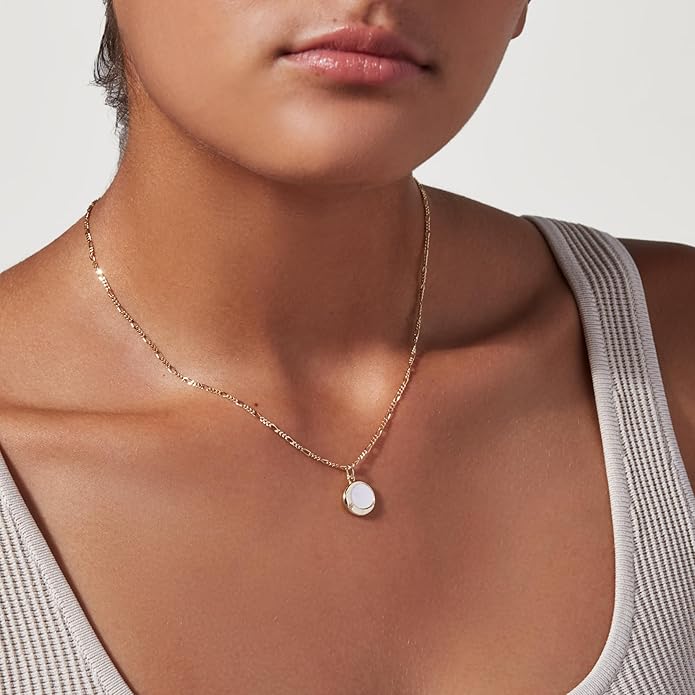 Ana Luisa Pendant Necklaces for Women - 14K Gold Plated and Silver Rhodium Necklace - Pearl, Heart, Circle, Moonstone, Gemstone, Knot Charm Styles - Hypoallergenic, Dainty, Trendy Layering Necklaces