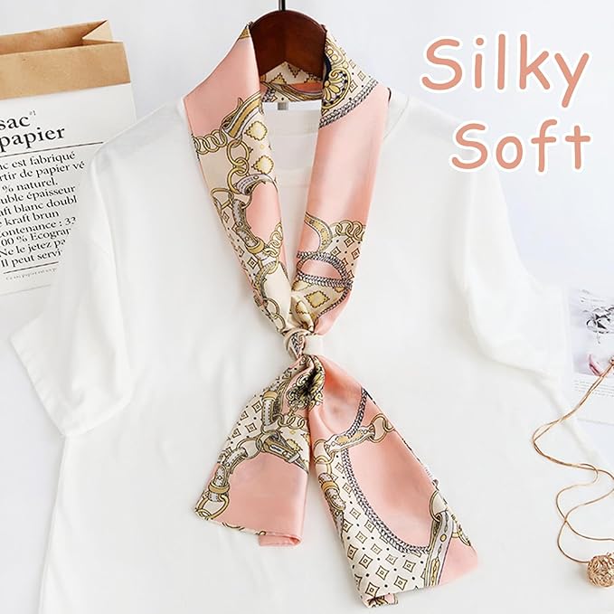 Dailyacc Hair Scarf for Women Fashion Silky Satin Headscarf Wrap Breathable Lightweight Neck Scarves For Handbag