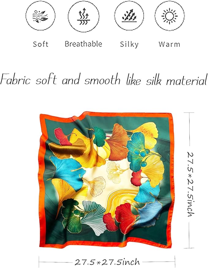 Hioyiwse Satin Bandanas Head Scarf For Women Hair Scarves Accessories Lightweight Fashion Wrap Neck Silk Sleeping Headscarf