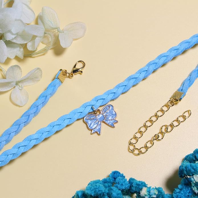 Nova&Aria Chokers Set For Women Heart Choker Necklaces Flower Pendant Velvet Cute Pink Turquoise Blue White Black Choker Necklace Christmas Colorful Lace Chokers