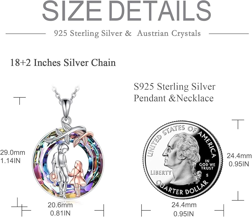 AOBOCO Gifts for Sister 2 3 Sisters Necklace for Women Sterling Silver Sister Crystal Pendant Jewelry Birthday Christmas Gifts for Friend Female Friendship Lasts Forever