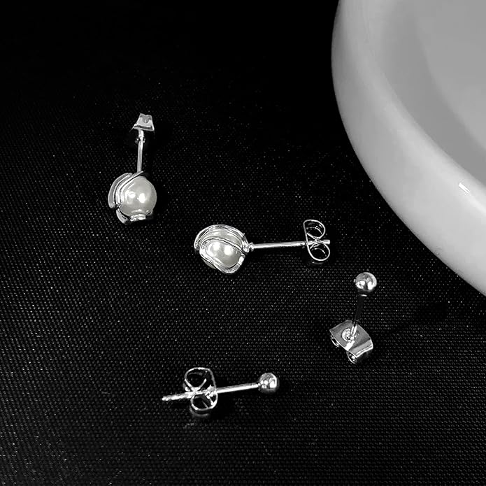 Zeffy Pearl Earrings for Women 14k Gold/Silver Pearl Drop Earrings Long White Pearl Tassel Dangle Statement Earrings Bridal Wedding Dainty Prom Earrings Birthday Gifts Jewelry