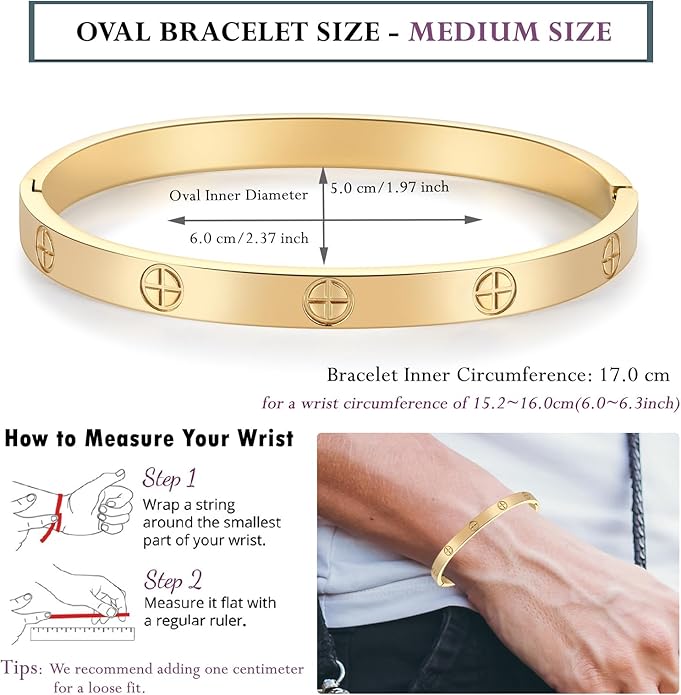 18K Gold-plated Bracelets for Women Friendship Love Bangle Bracelets Stainless Steel Bracelet Jewelry Birthday Gifts for Women Stocking Stuffers