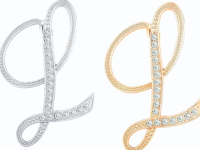 HAFILO 2 pieces initial letter brooch pin for women 26 letters fashion brooches collar pins for clothes Dress hat bulk