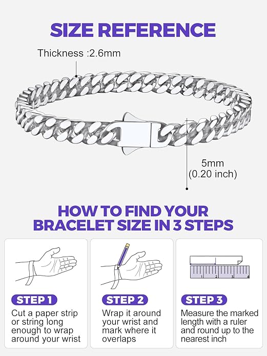 Richsteel 5/7/9/12mm Wide Miami Cuban Link Chain Bracelet for Men Women,Stainless Steel/Gold/Black Plated,7.4/8.2/9 Inch Length,Hip Hop Urban Street-wear Jewelry(Gift Wrapped)