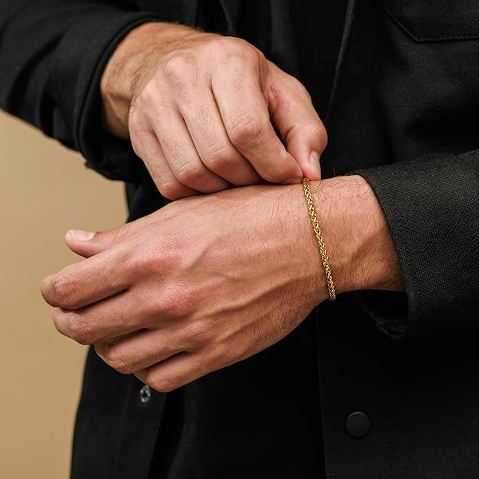 Galis Mens Bracelet Dvir - Stainless Steel for Men, Non Tarnish Rope Chain Bracelets, Stylish Birthday, Gift for Men, Dad, Husband, Boyfriend