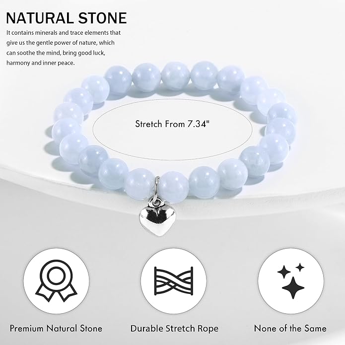 VIBILIA Cross Beaded Bracelets for Women, Inspirational Natural Heart Religious Bracelets for Women, Birthday Christian Gifts for Women on Thanksgiving Christmas Gifts