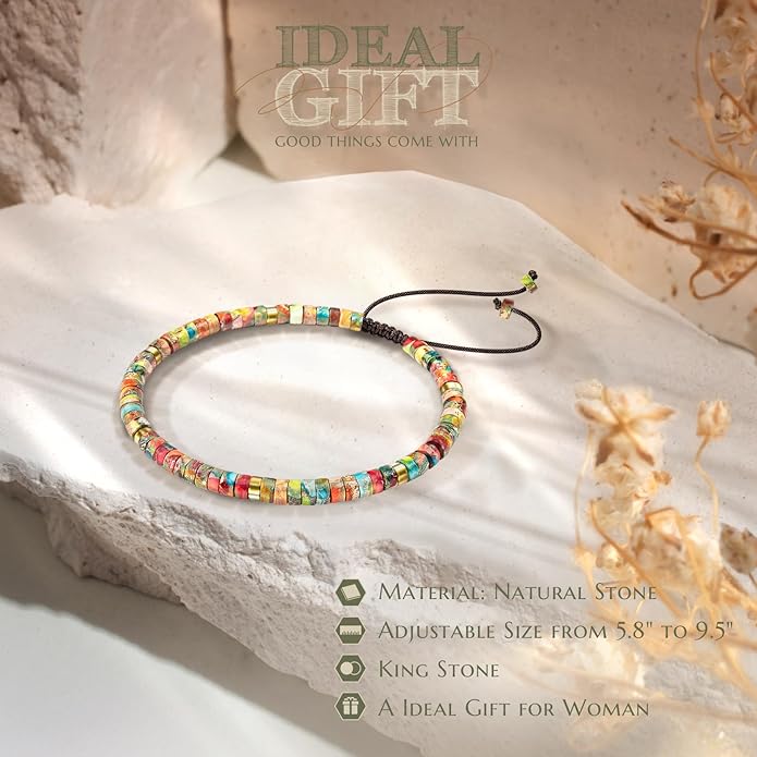 30th 40th 50th 60th 70th 80th Birthday Gifts for Women, Natural Stone Bracelet Birthday Gifts for Mom Daughter Grandma Sister Friends Coworker