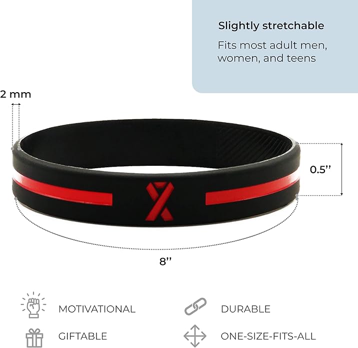 Inkstone Awareness Ribbon Silicone Bracelets (12-pack) - Wholesale Pack of 1 Dozen Unisex Wristbands for Men Women - Cancer Survivor Hospital Gifts Party Favors Giveaways Goodie Bag Items