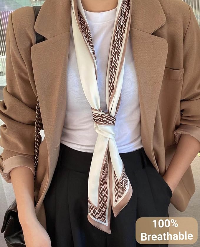 Dailyacc Hair Scarf for Women Fashion Silky Satin Headscarf Wrap Breathable Lightweight Neck Scarves For Handbag