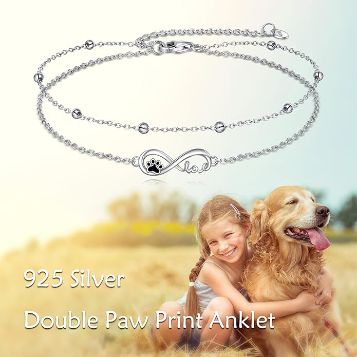 TIGER RIDER Dragonfly Anklet Sterling Silver Dragonfly Gifts Jewelry for Women with Crystal Birthday Anniversary